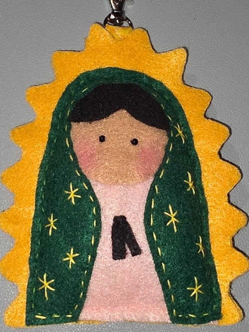 Virgencita Felt Keychain 🌹 Handmade Plush Ornament